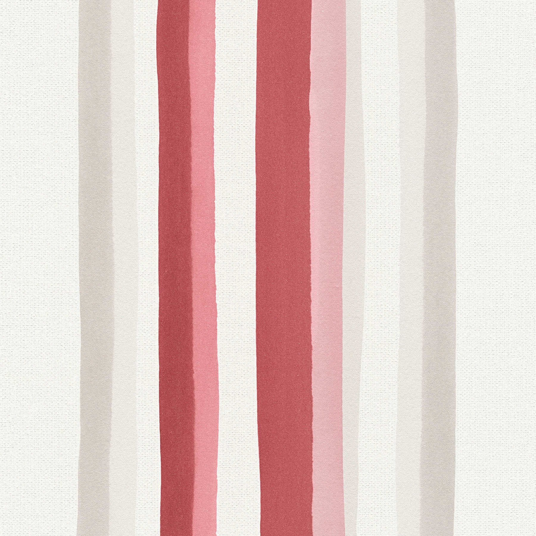 Non-woven wallpaper striped with colourful lines - beige, red
