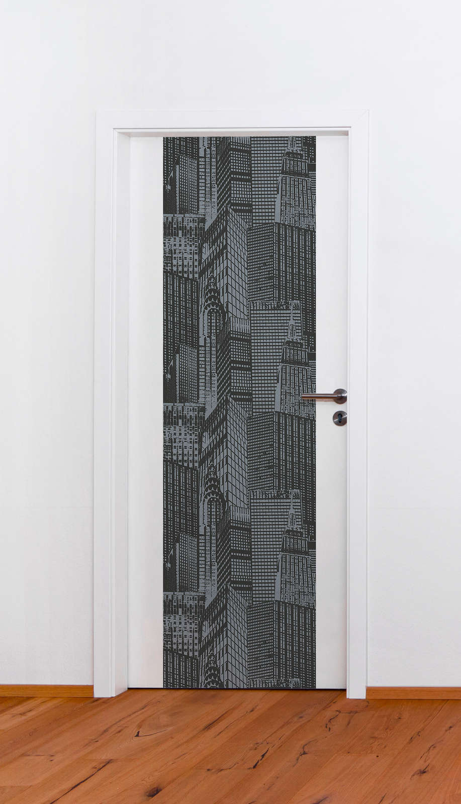             Pannello di carta da parati New York skyline autoadesivo - grigio, nero
        