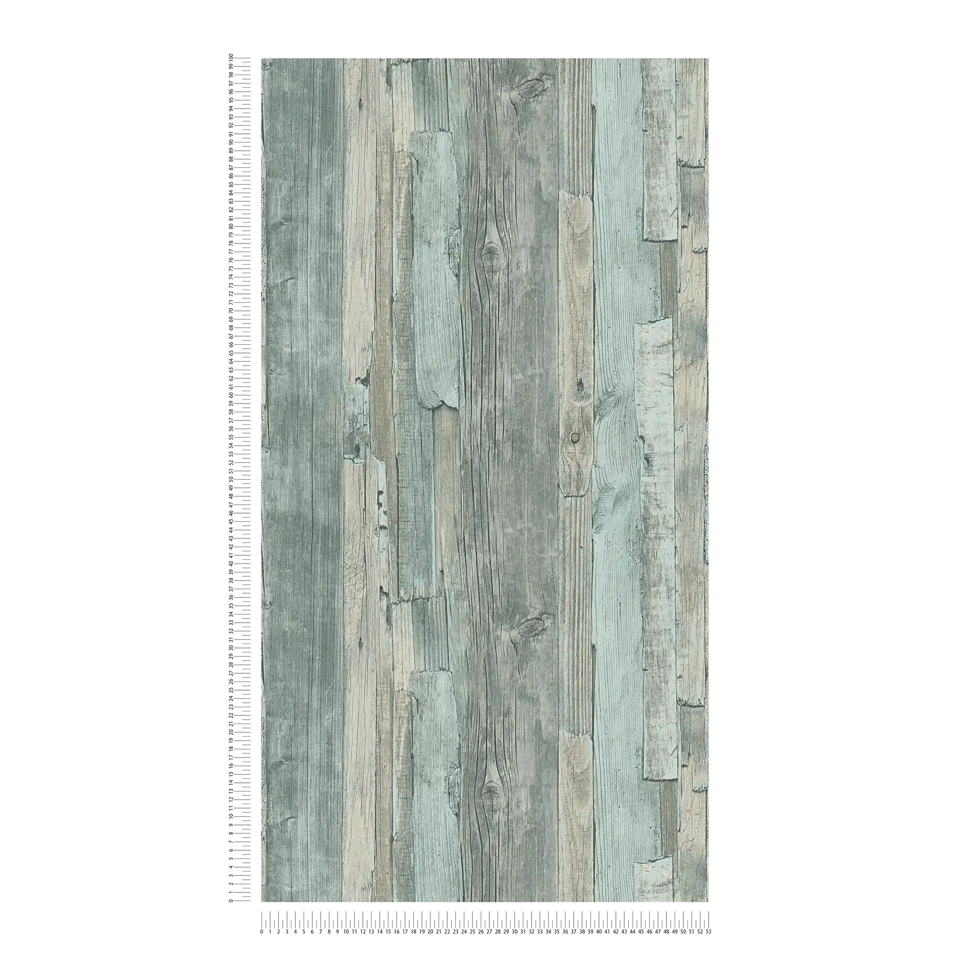             Non-woven wallpaper Beach Wood wood look in Shabby Chic style - green
        