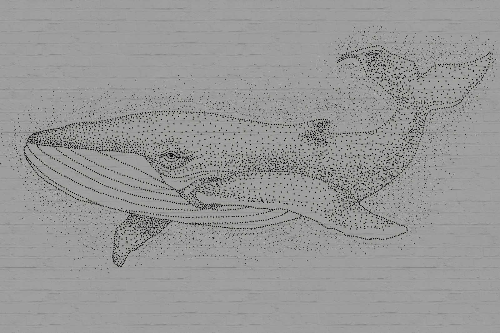             Quadro su tela Balena in stile disegno su parete in pietra 3D - 0,90 m x 0,60 m
        
