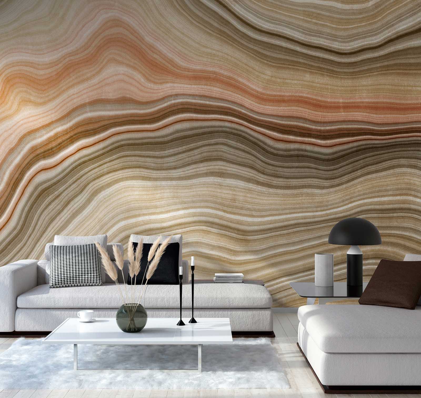             Wallpaper novelty - stone optics motif wallpaper quartz beige & brown
        