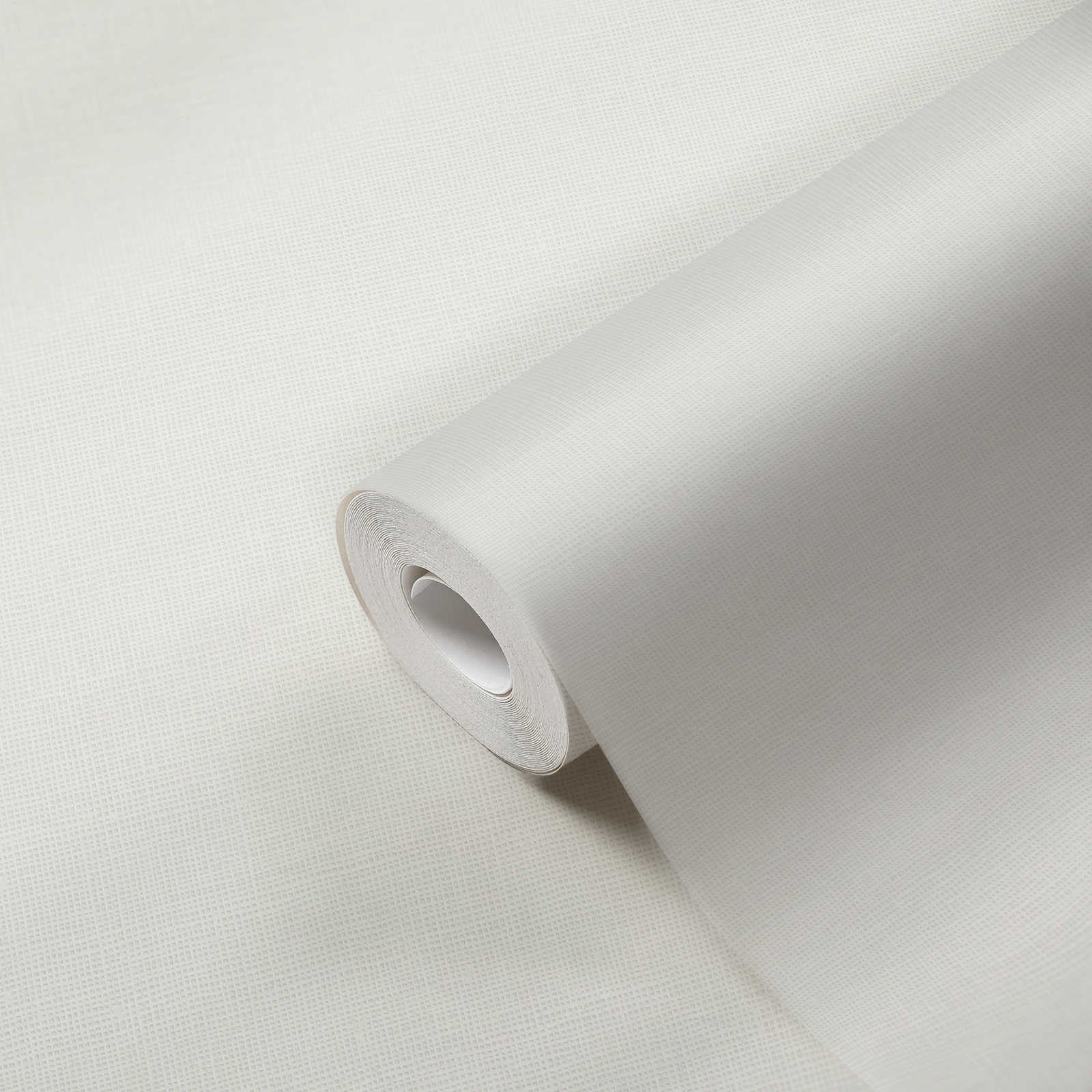            Carta da parati in tessuto non tessuto liscio con struttura in lino - bianco
        