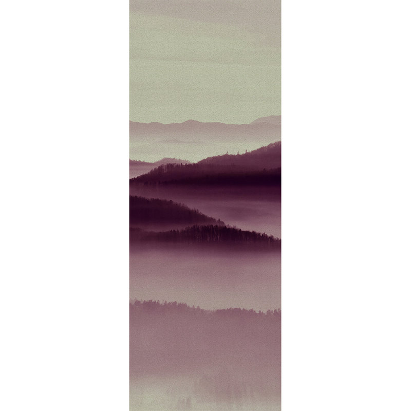 Horizon Panels 2 - Pannello di carta da parati con foto della foresta mistica con texture cartone - Beige, Rosa | Materiali non tessuto liscio perla

