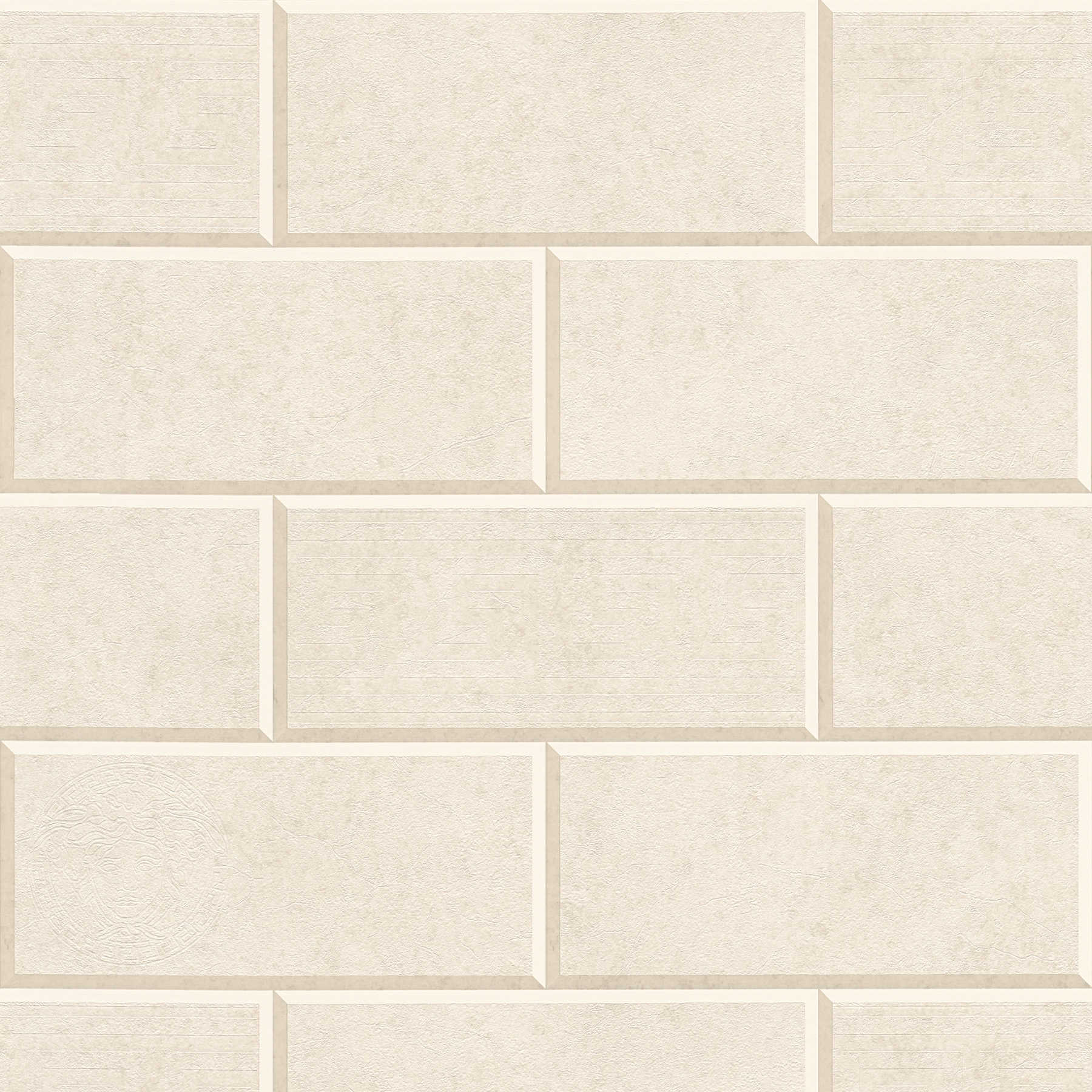 Carta da parati in muratura effetto pietra arenaria - beige, crema
