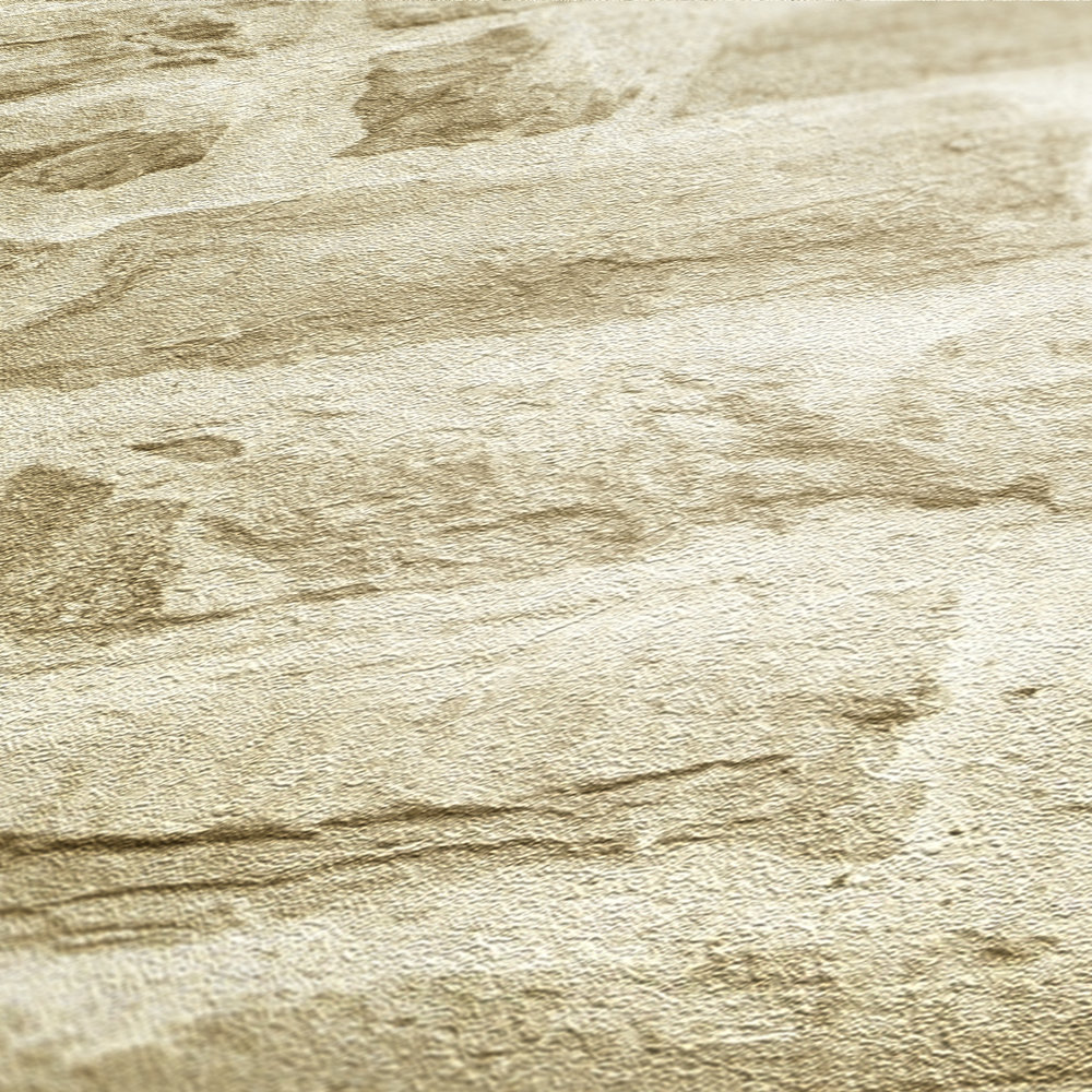             Carta da parati in tessuto non tessuto beige chiaro con aspetto di pietra naturale - beige, crema
        