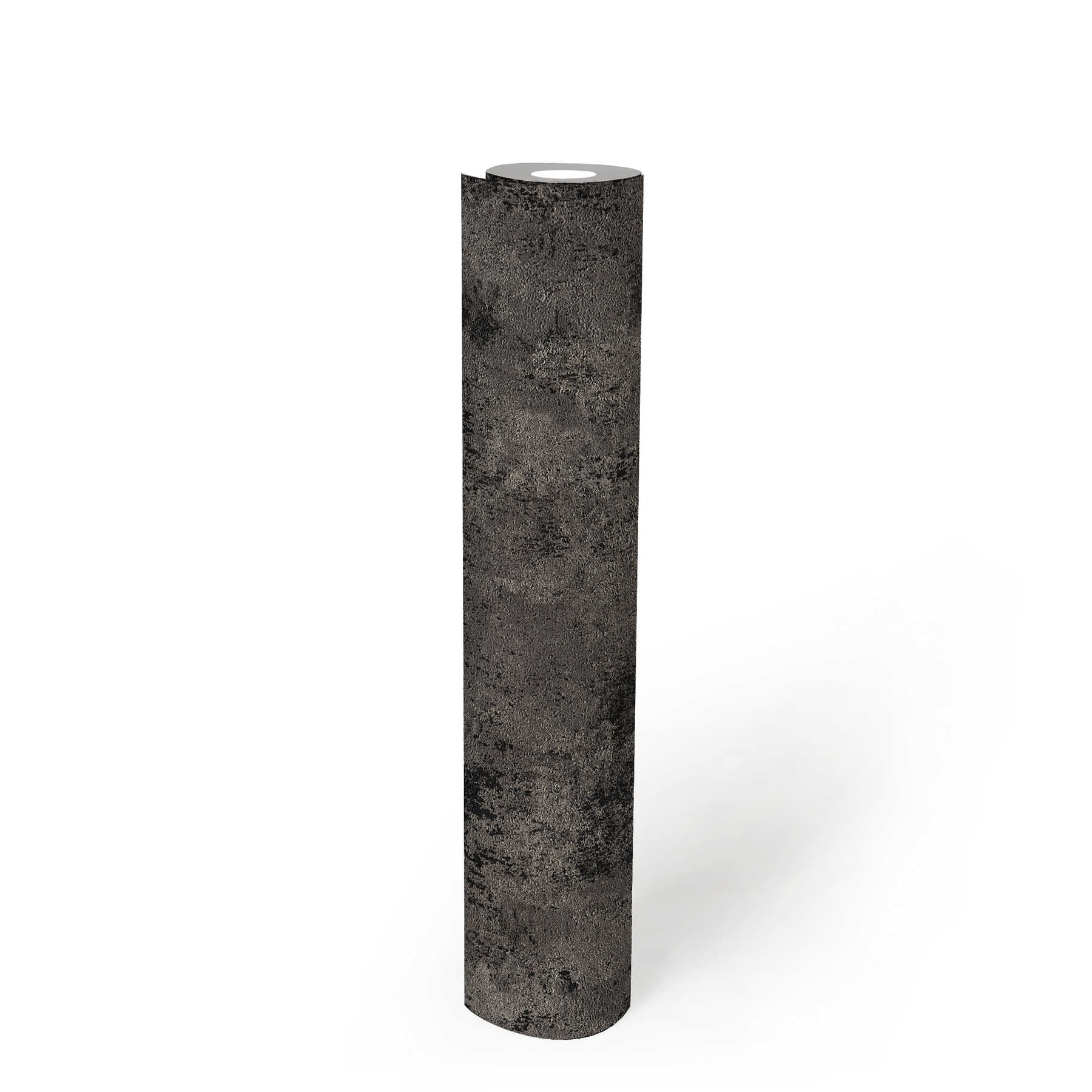             Papel pintado no tejido oscuro estructura rústica - negro, plata
        