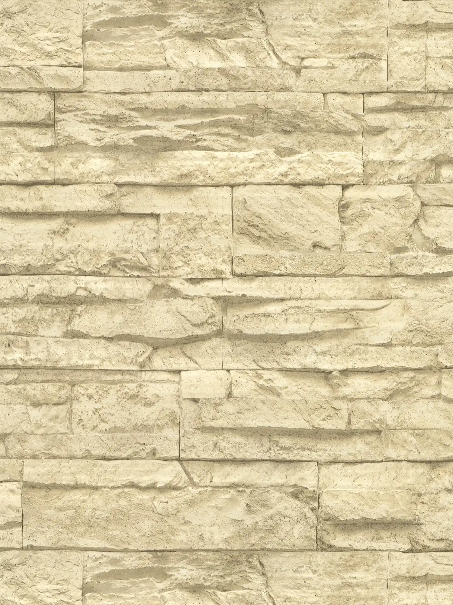         Wall wallpaper with natural stones rustic & realistic - beige, cream
    