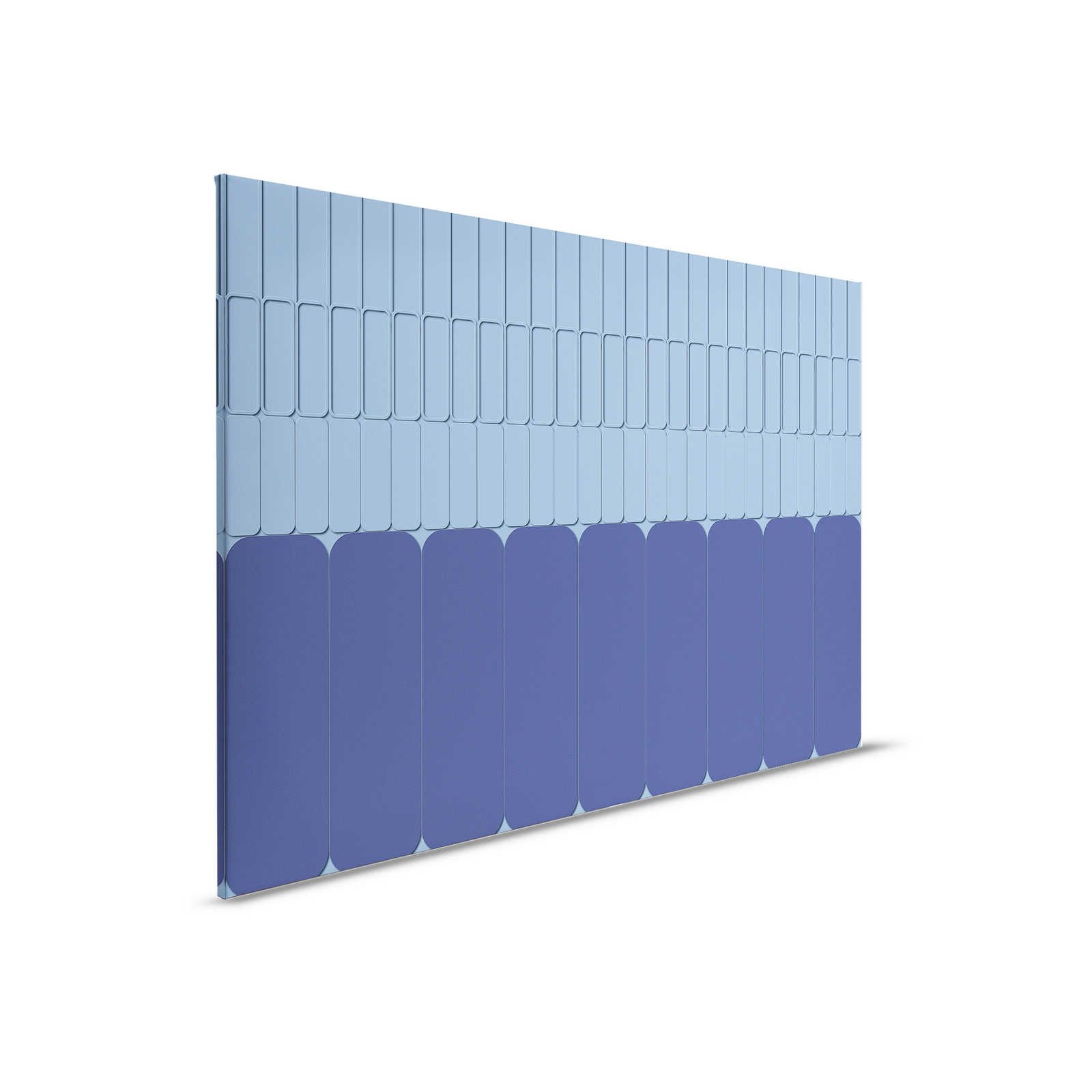         Metro 1 - Graphic Canvas Painting Blue with Tone-on-Tone Pattern - 0.90 m x 0.60 m
    