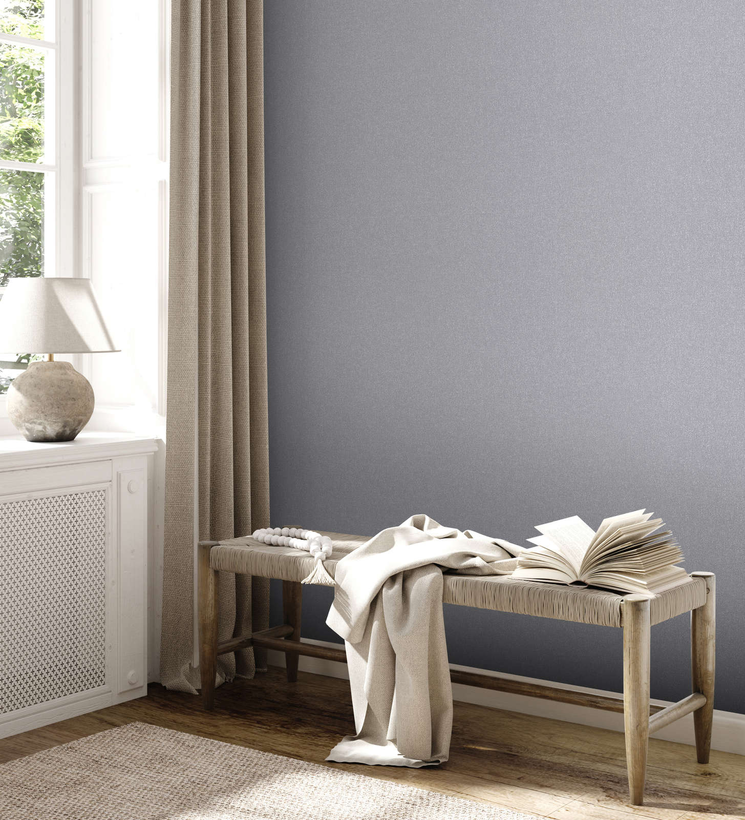             Non-woven wallpaper plains with fine structure - grey
        