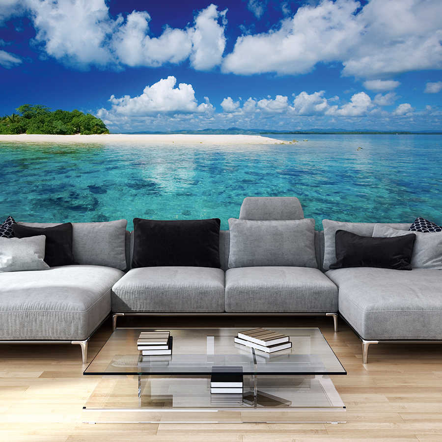 Île Papier peint panoramique mer avec petite île sur intissé lisse mat
