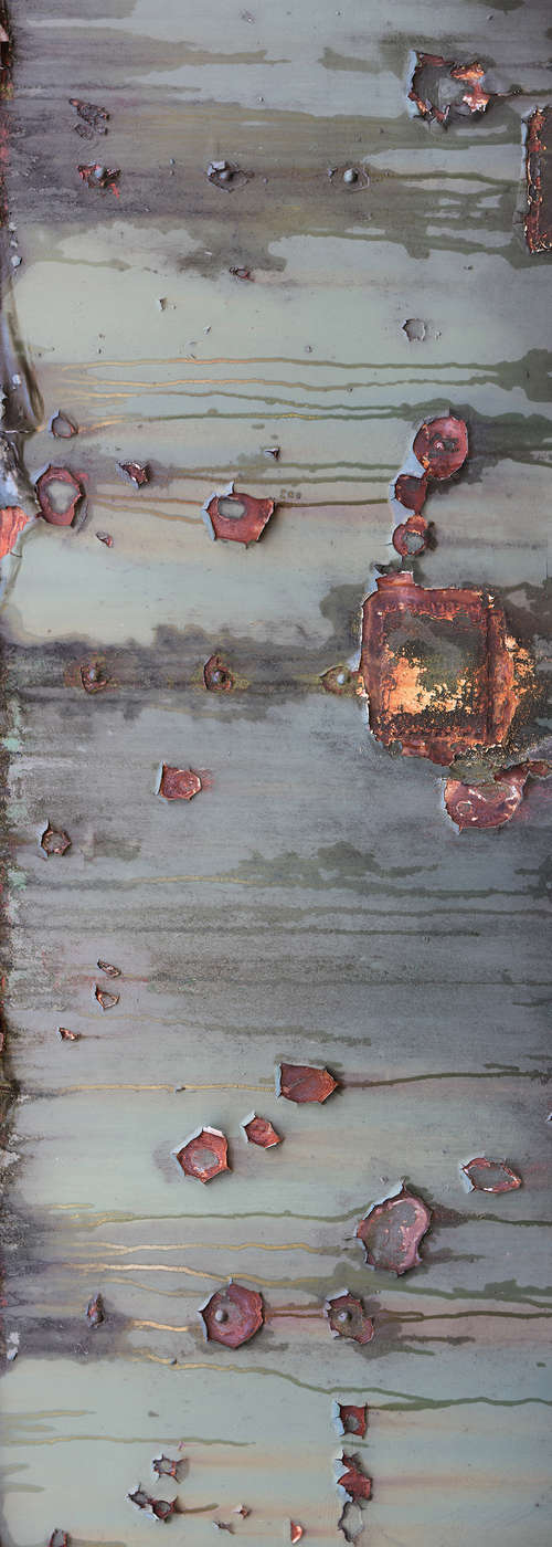             Industrial wallpaper rusty iron on Pearlised smooth non-woven
        