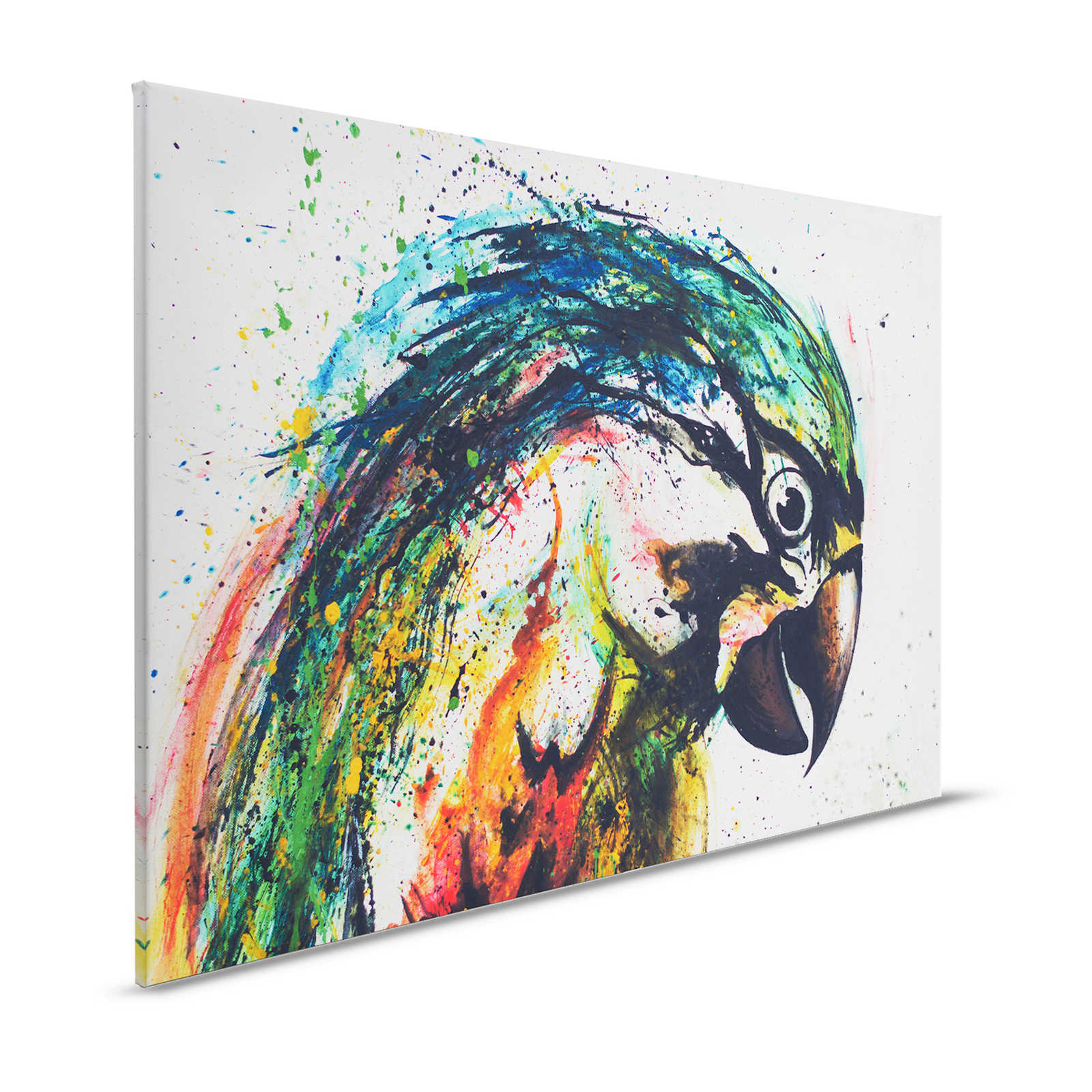 Canvas painting Parrot in colourful drawing style - 1,20 m x 0,80 m
