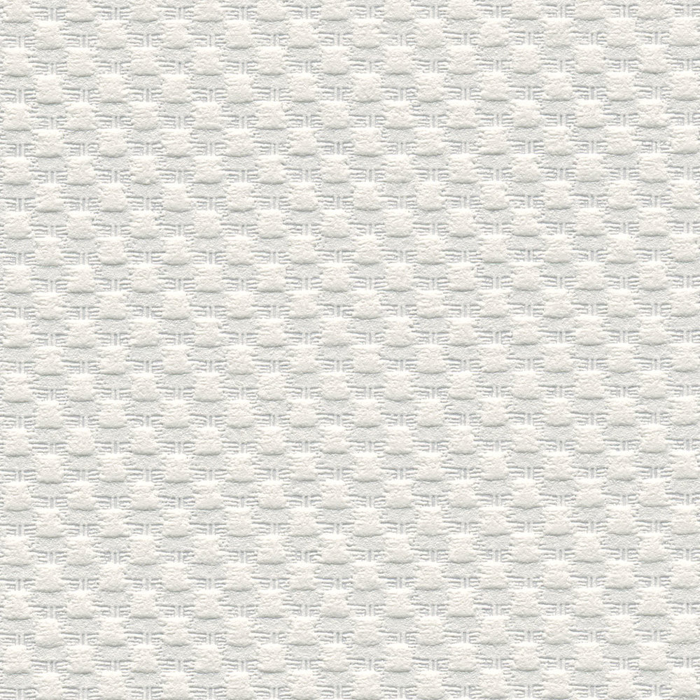             Paintable wallpaper, checkered and with 3D effect - Paintable, White
        