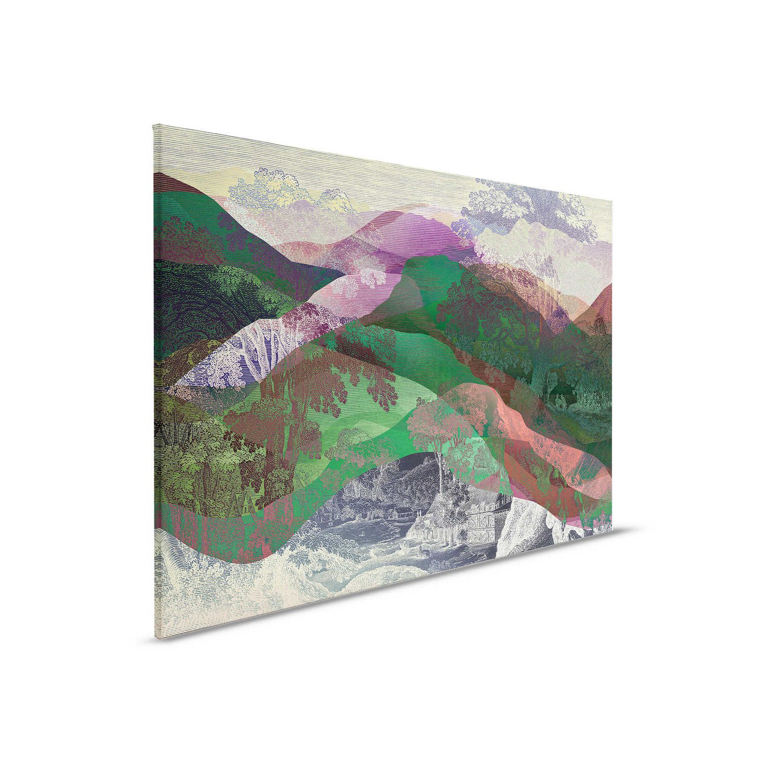         Hidden Valley 1 - Canvas painting Vintage meets Modern Mountain Landscape - 0.90 m x 0.60 m
    