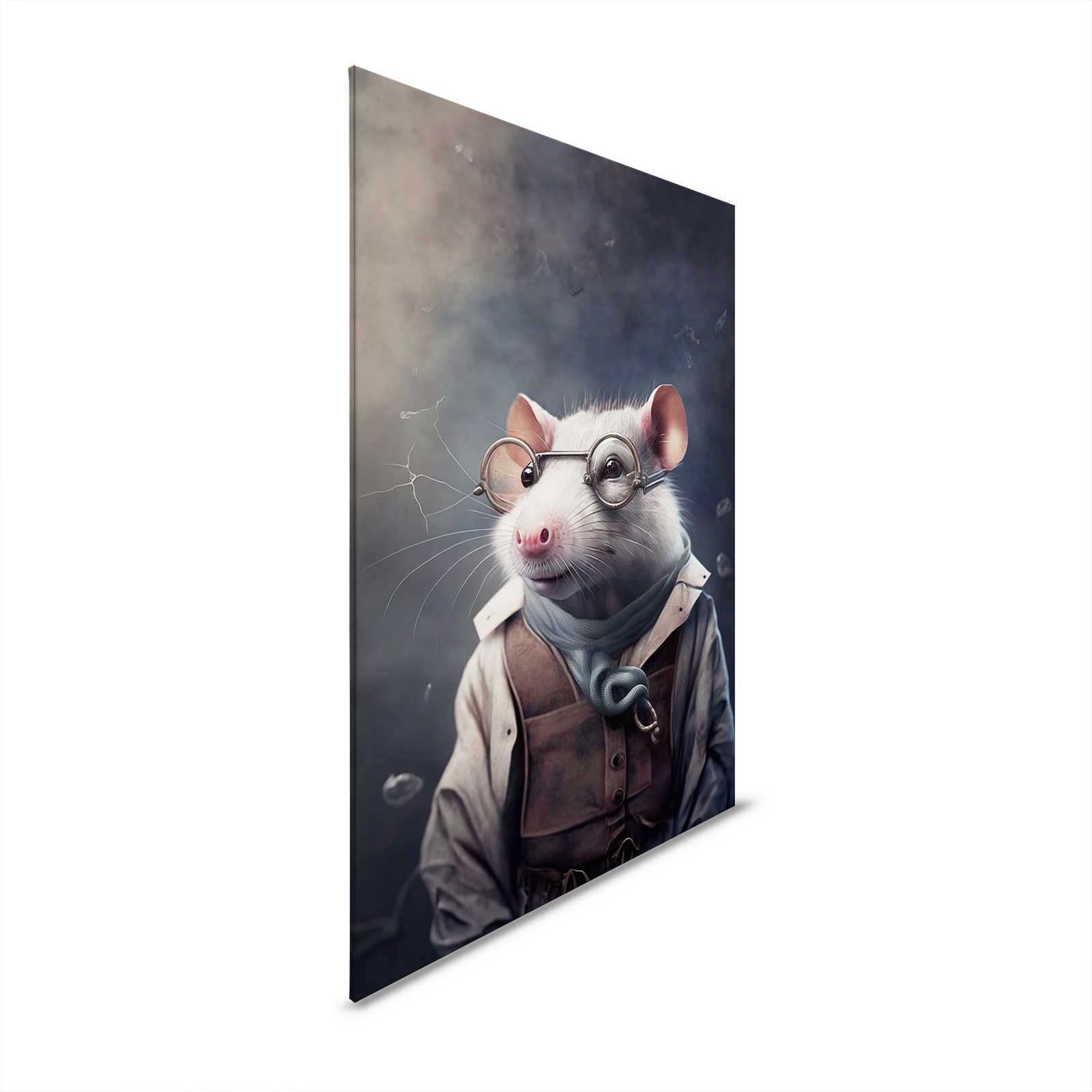KI canvas picture »scientific rat« - 80 cm x 120 cm
