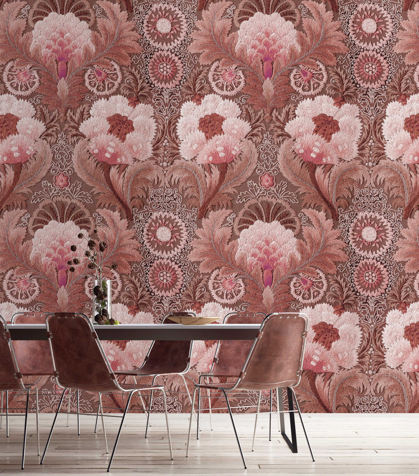             Chateau 2 - pink mural ornaments in opulent style
        