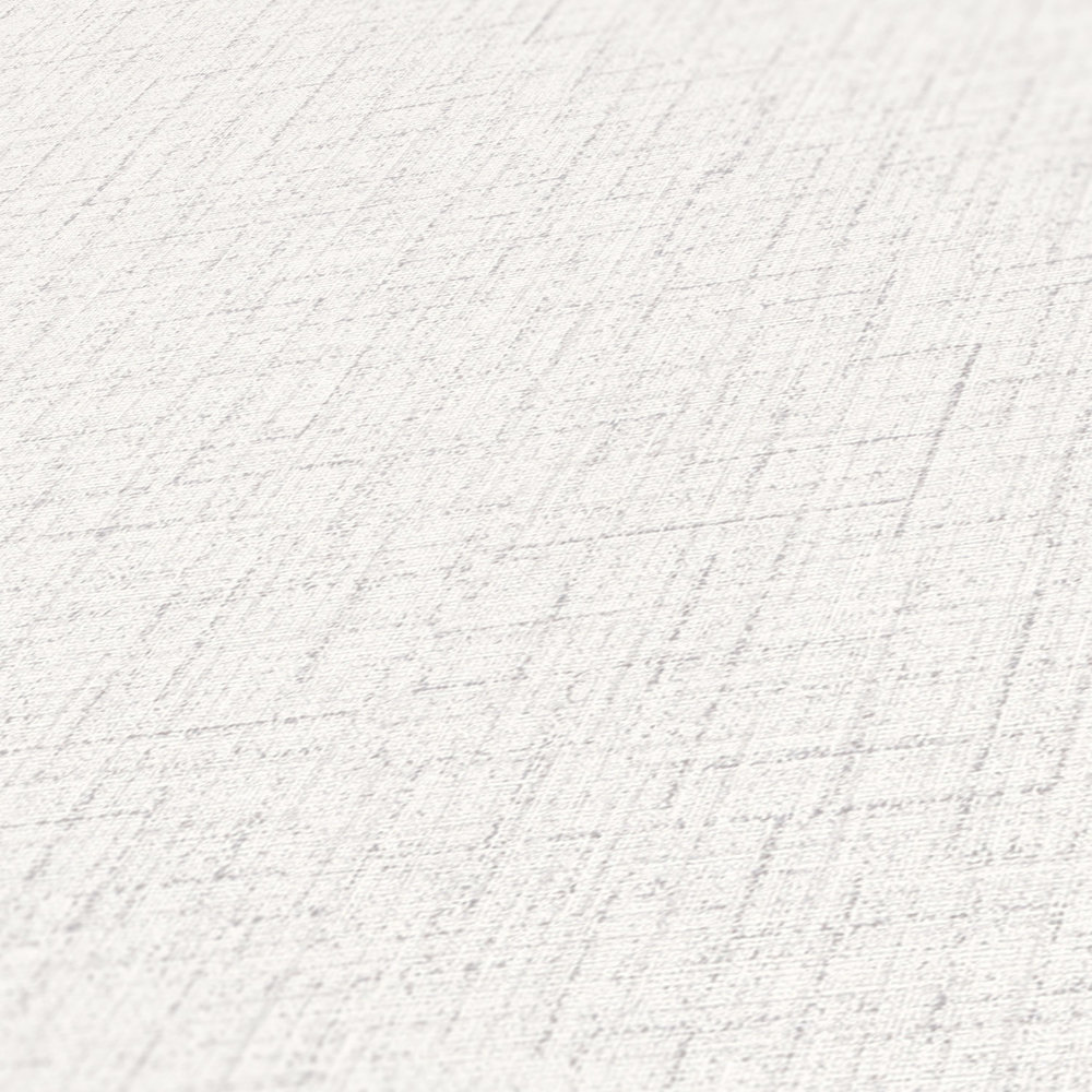             Carta da parati neutra con aspetto di lino - grigio, bianco
        