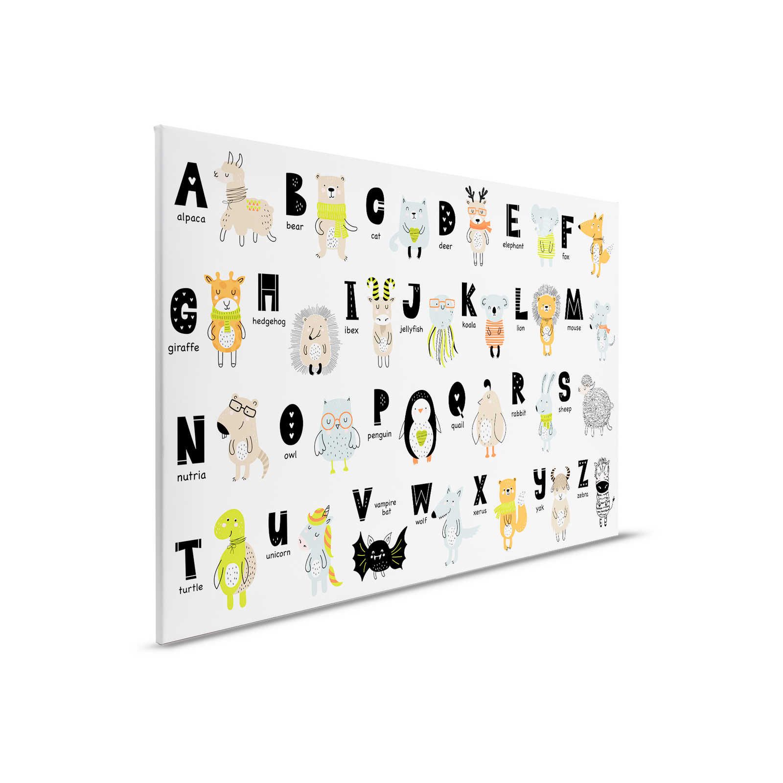         Canvas Alphabet with Animals and Animal Names - 90 cm x 60 cm
    