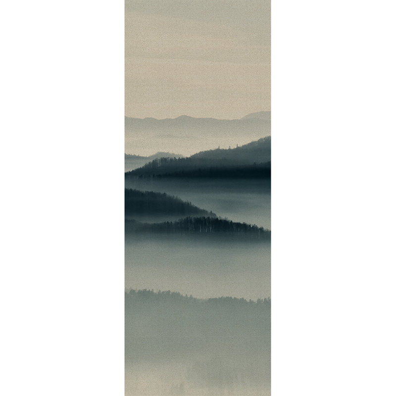 Horizon Panels 1 - Pannello di carta da parati con foto della foresta mistica - Texture cartone - Beige, Blu | Perla Materiali non tessuto liscio
