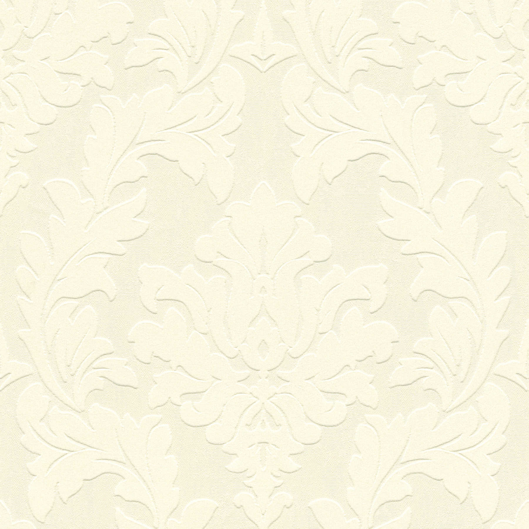 Barok behang met metaaleffect & structuurdesign - crème
