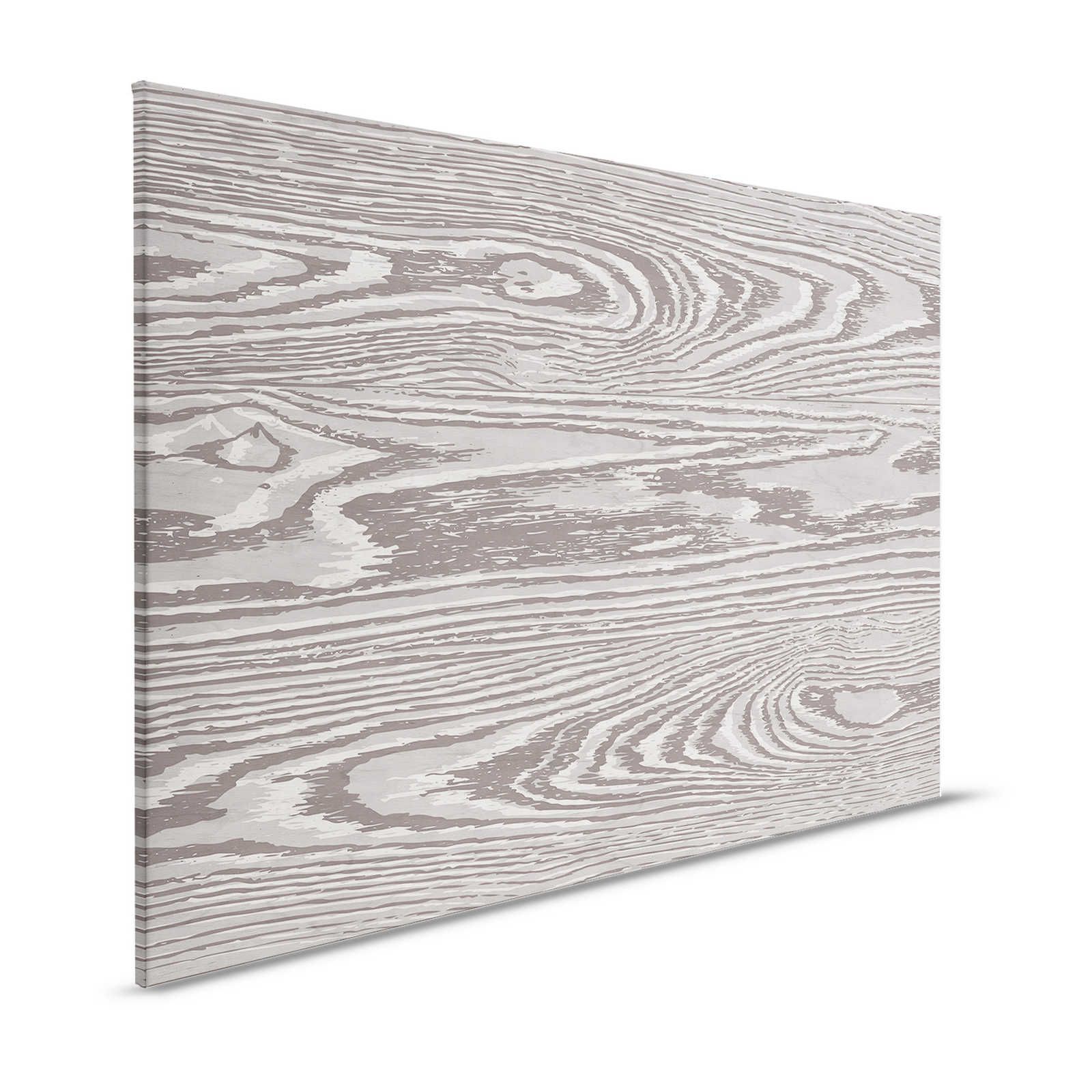 Bounty 4 - Pittura su tela effetto legno Grain XXL in marrone e grigio - 1,20 m x 0,80 m
