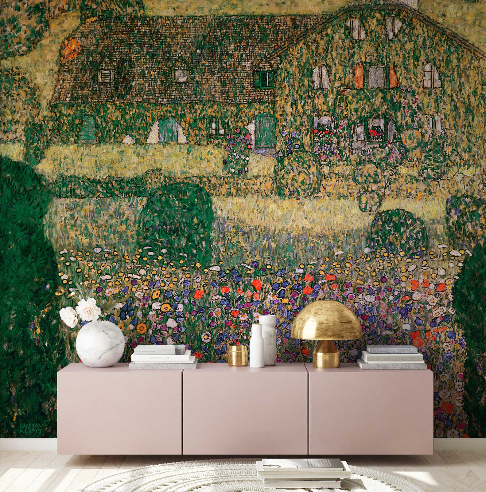             Mural "Casa de campo en el lago Attersee" de Gustav Klimt
        