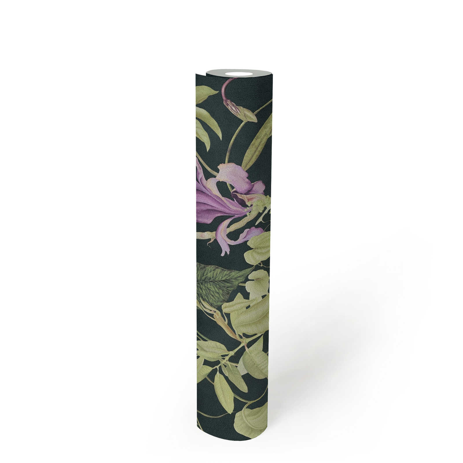             Carta da parati floreale tropicale Design by MICHALSKY - Verde, nero
        