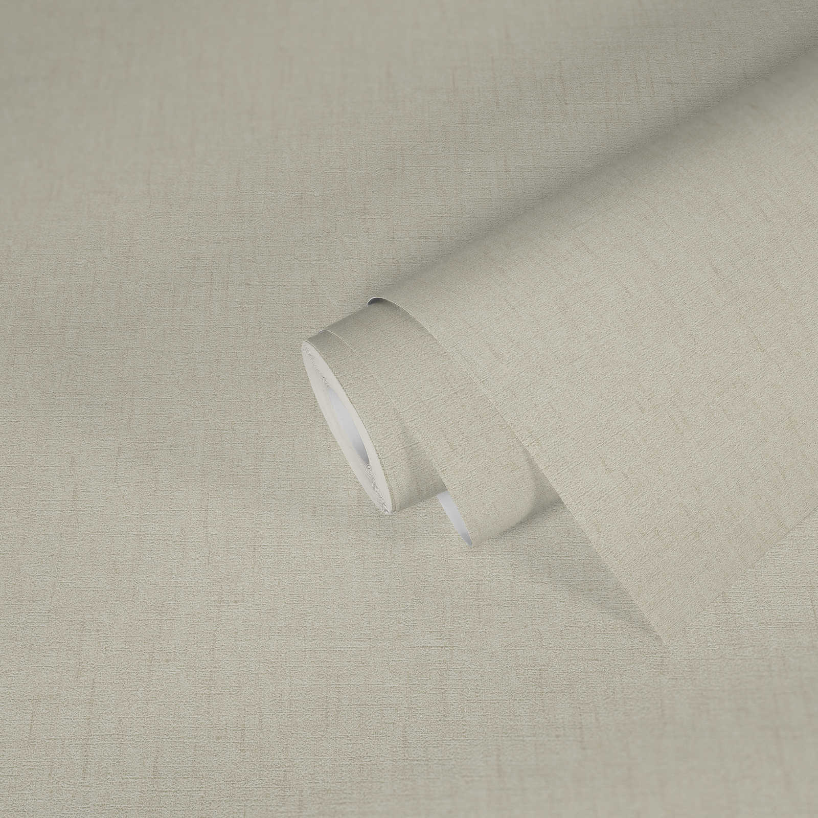             VERSACE Papier peint uni avec structure lin chatoyante - gris, crème
        