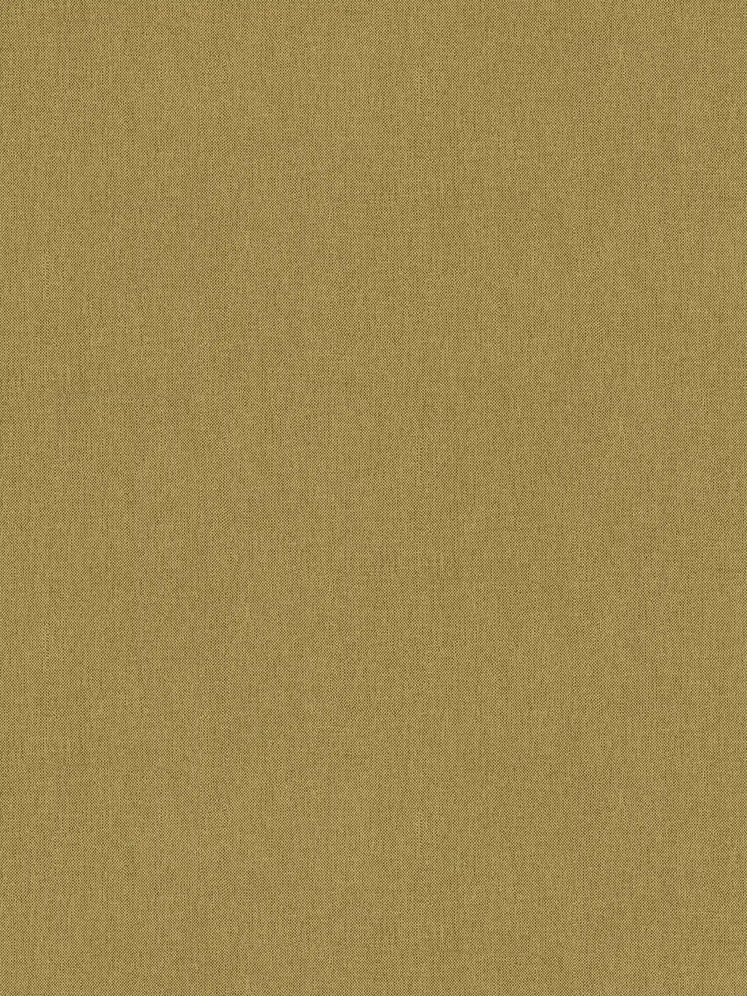 wallpaper ocher yellow mottled with fabric structure - yellow, brown
