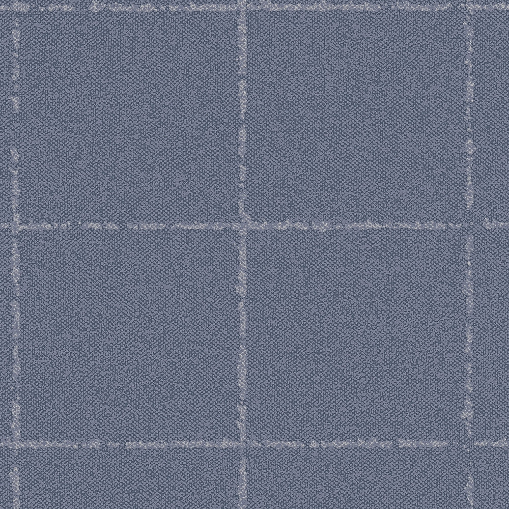             Checked wallpaper in textile look - blue
        