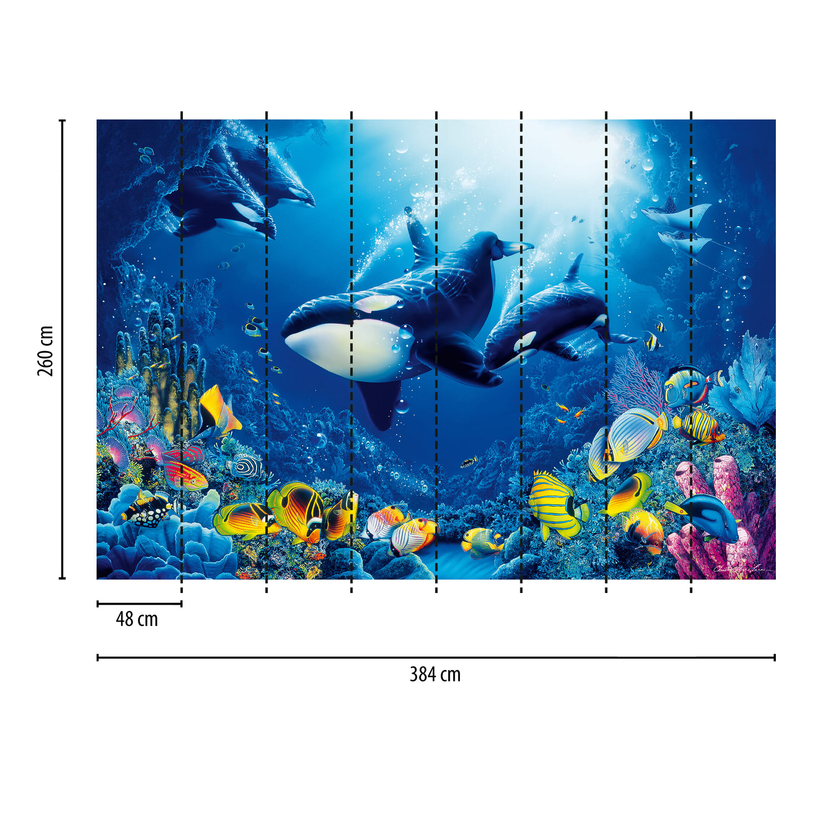             Underwater wall mural Whales, Corals & Fishes
        