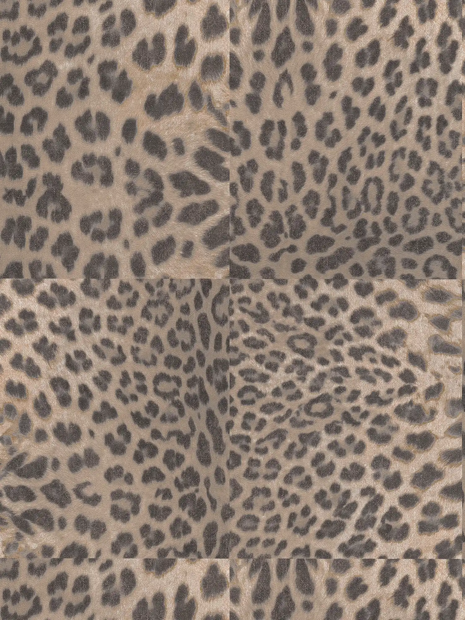 Animal print wallpaper leopard pattern - beige, grey
