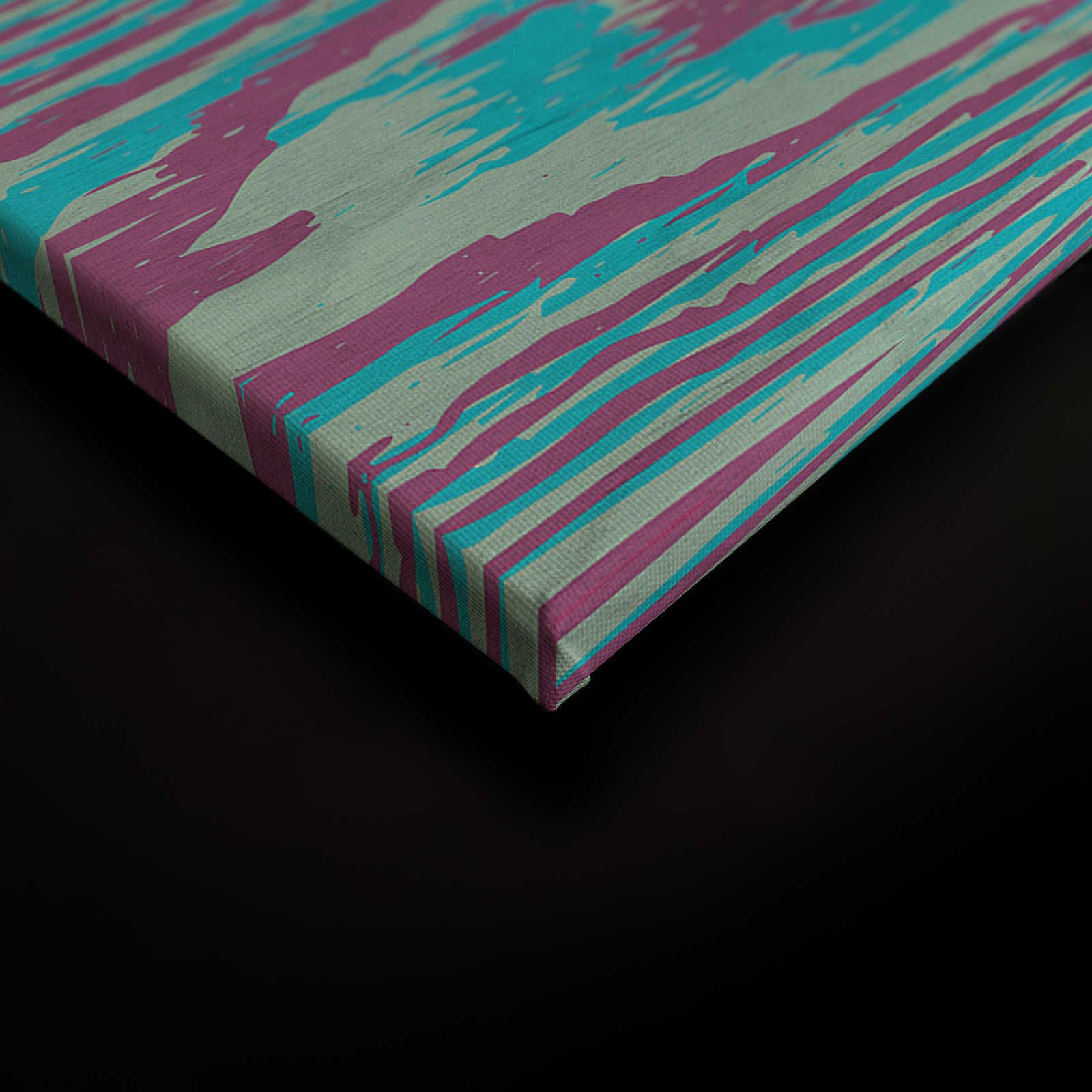             Bounty 2 - Quadro su tela Petrol & Purple con design effetto legno - 0,90 m x 0,60 m
        