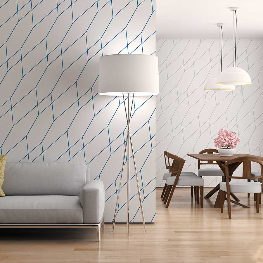         Design wall mural hexagon pattern blue on premium smooth non-woven
    