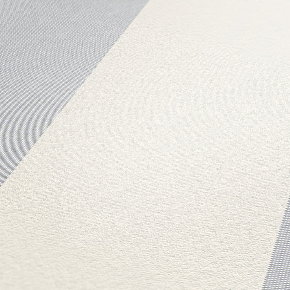             Papier peint à rayures à peindre Rayures en bloc avec aspect 3D - Blanc
        