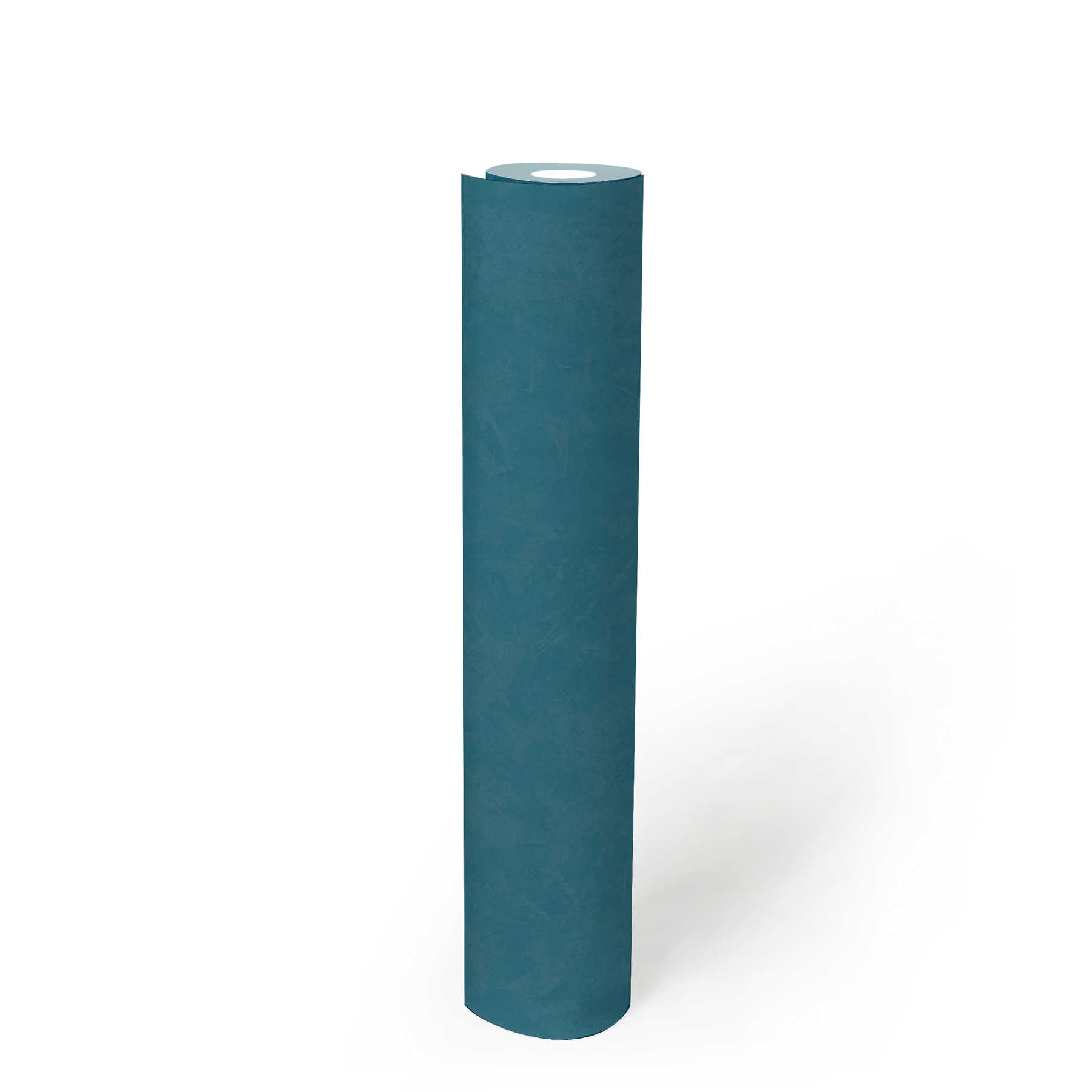             Effen vliesbehang met troffelpleisterlook - blauw, petrol
        