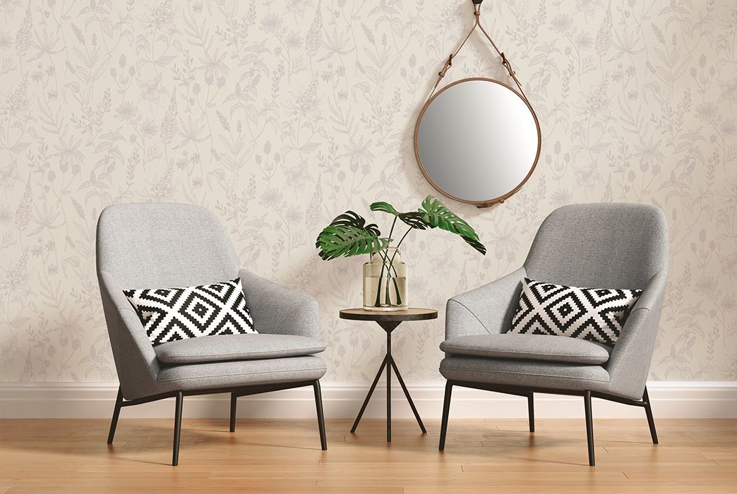 Modern seating group living room with Jette Joop wallpaper AS373632