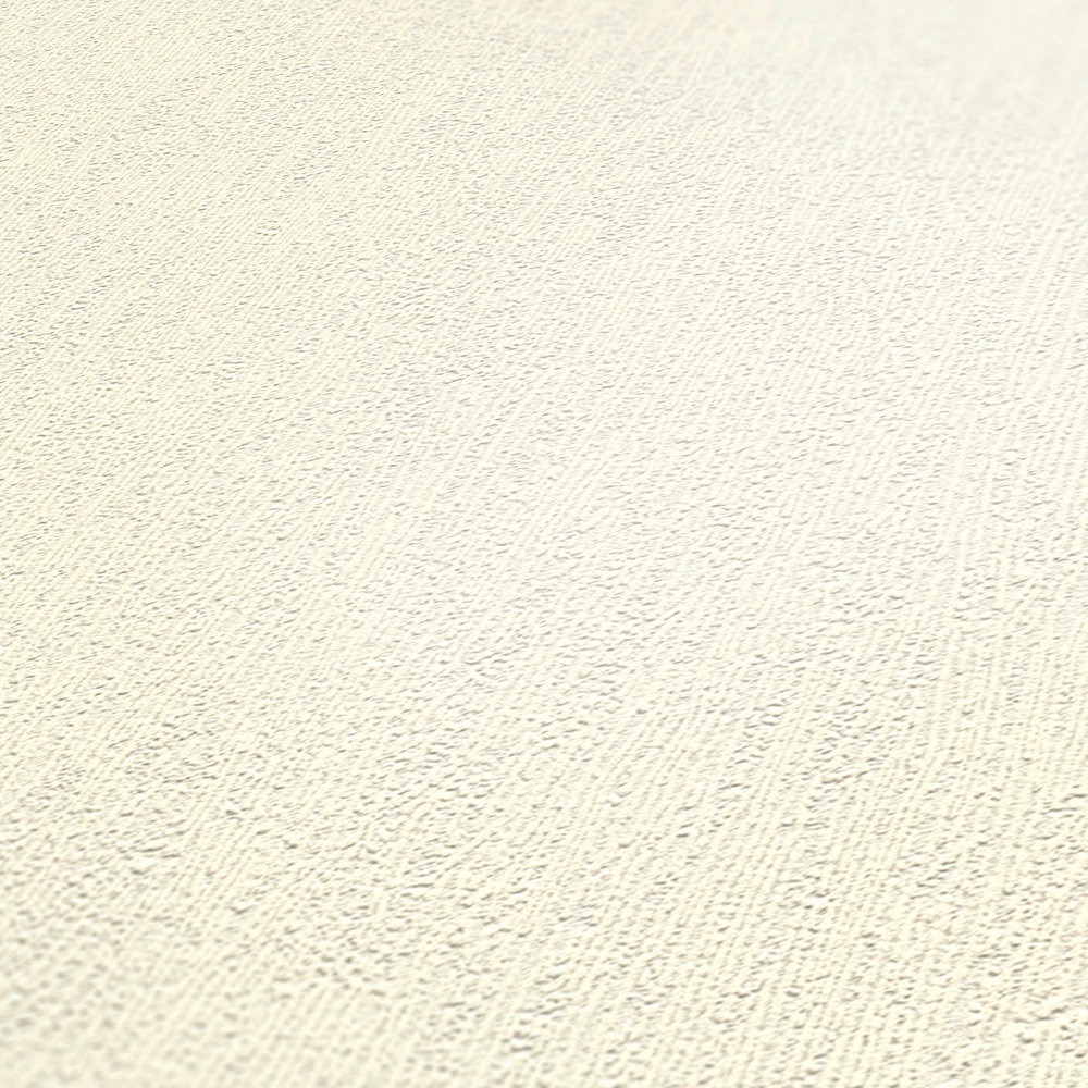             Papel pintado blanco liso con estructura de madera veteada
        
