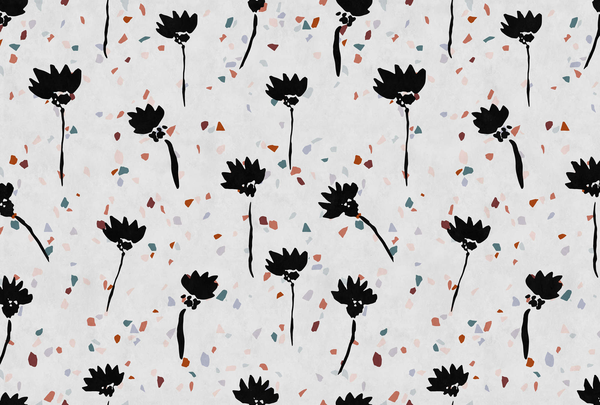             Terrazzo 2 - wallpaper in blotting paper structure terrazzo patterned, stone look - grey, red | structure non-woven
        