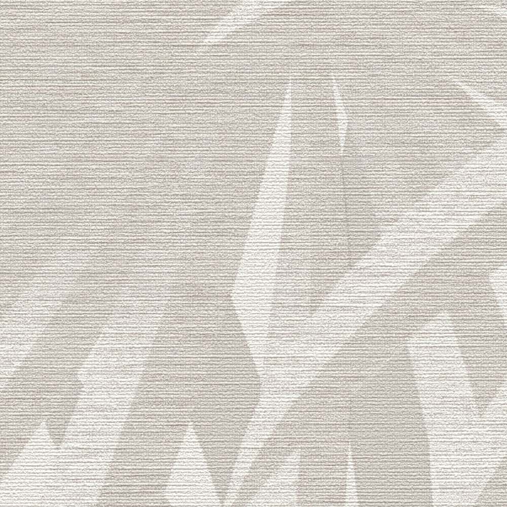             Vliesbehang bladmotief met metallic glans - grijs, metallic, wit
        