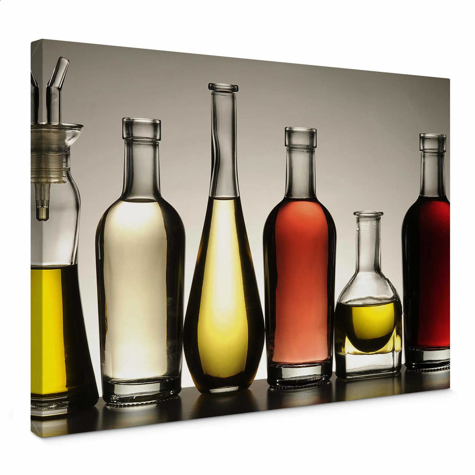         Kitchen canvas print bottles with oils
    