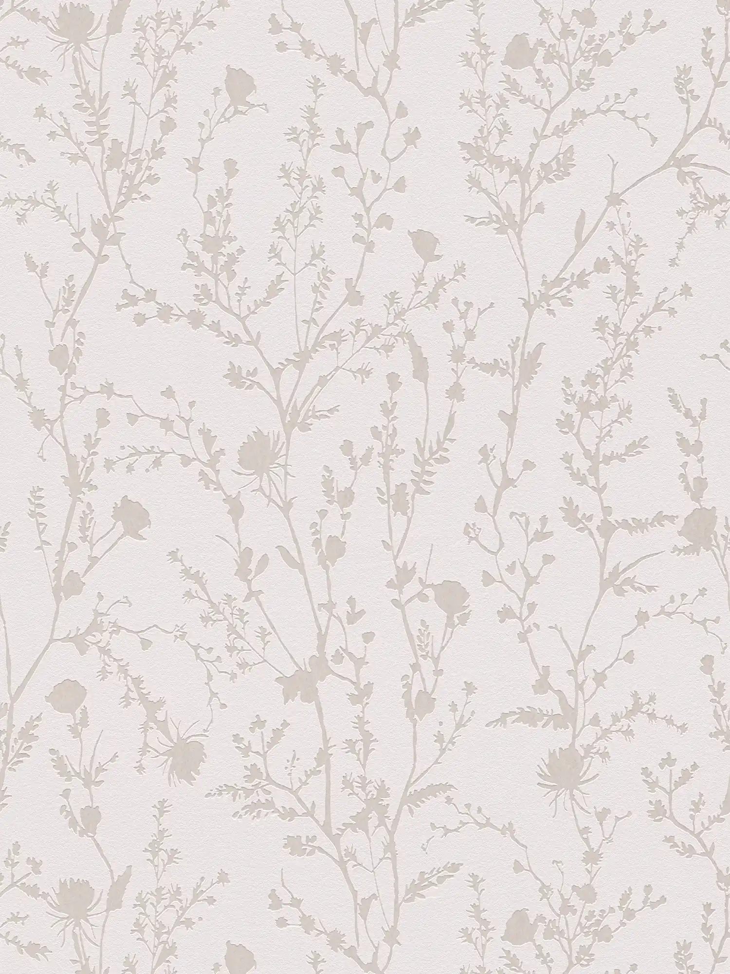 Papel pintado tejido-no tejido con un alegre motivo floral - rosa claro, gris claro
