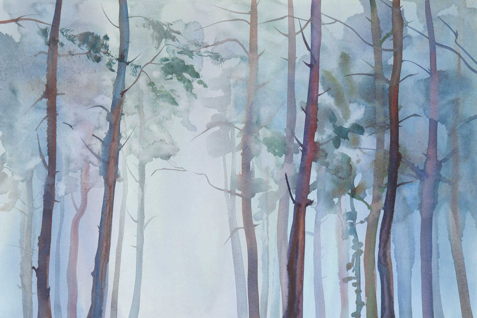             Tela con motivo forestale in stile acquerello - 0,90 m x 0,60 m
        