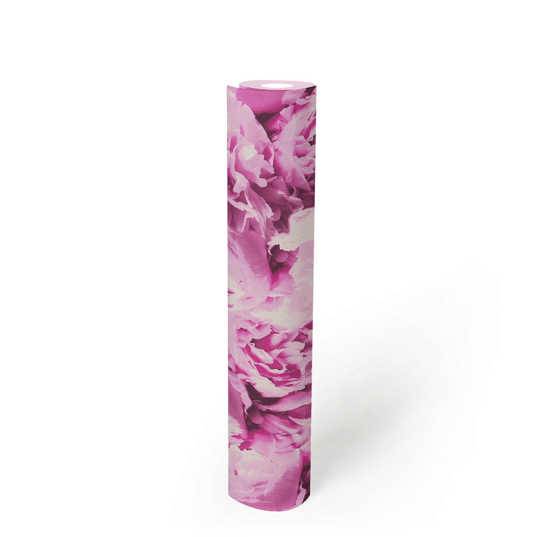             Floral wallpaper roses with shimmer effect - pink
        