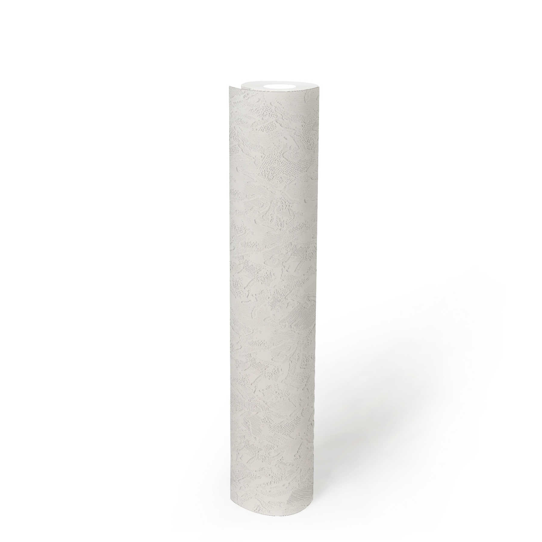             papier peint en papier imitation plâtre avec surface texturée trompeuse - blanc
        