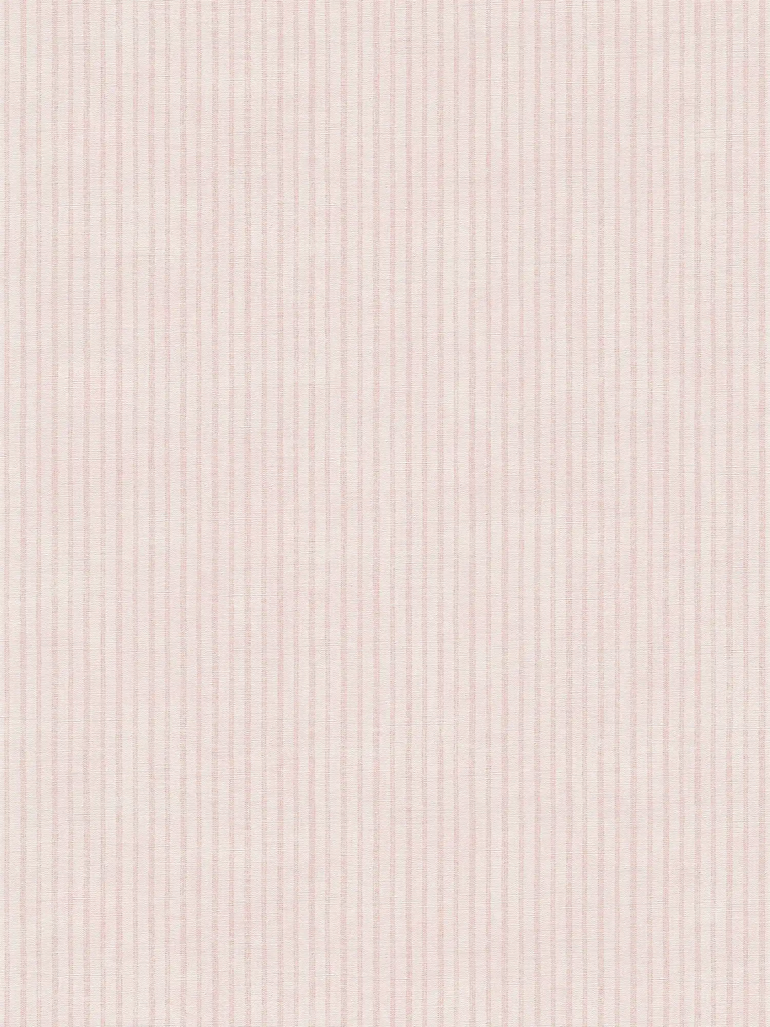 Papier peint à rayures, style maison de campagne - crème, rose
