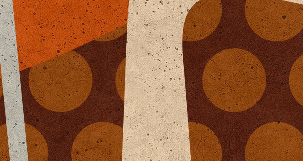             Wall of sound 1 - Papier peint texture béton, instruments de musique abstraits - beige, marron | intissé lisse nacré
        