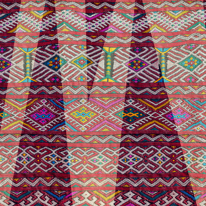         Photo wallpaper ethnic style with indigenous woven pattern - purple, green, orange
    
