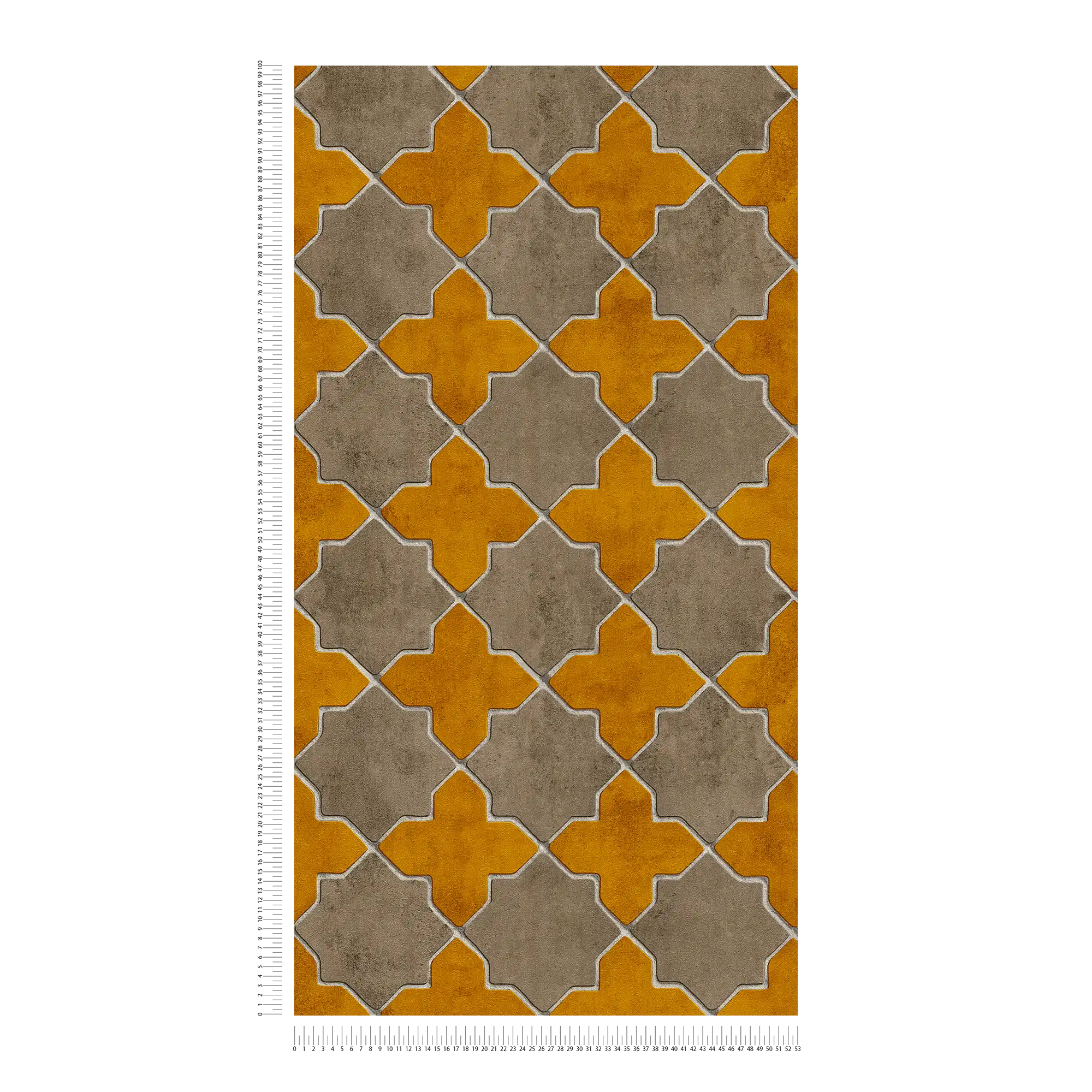             Tile look wallpaper moroccan - yellow, beige, cream
        