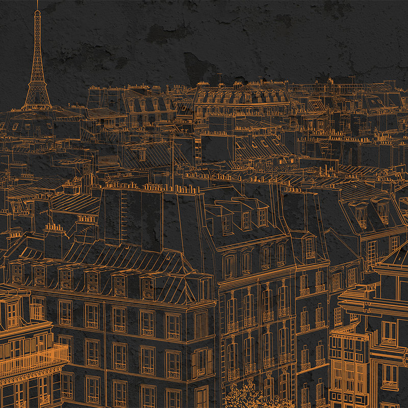         wallpaper Paris Sketches Skyline - Orange, Black
    